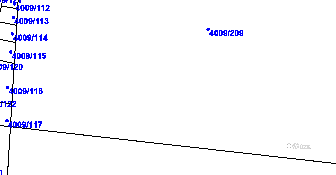 Parcela st. 4009/208 v KÚ Veselí nad Lužnicí, Katastrální mapa