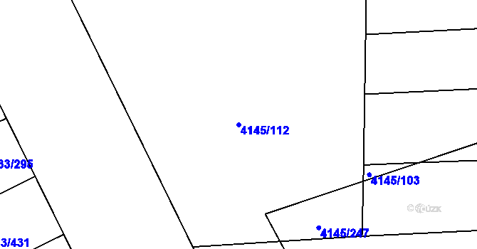 Parcela st. 4145/112 v KÚ Veselí nad Lužnicí, Katastrální mapa