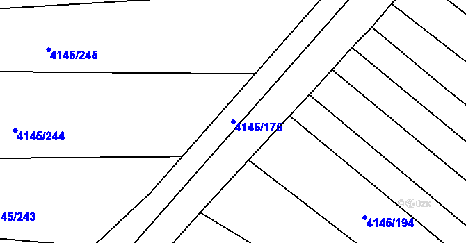 Parcela st. 4145/175 v KÚ Veselí nad Lužnicí, Katastrální mapa