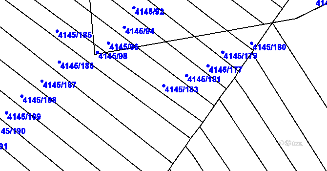 Parcela st. 4145/183 v KÚ Veselí nad Lužnicí, Katastrální mapa