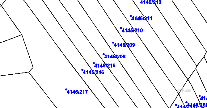Parcela st. 4145/208 v KÚ Veselí nad Lužnicí, Katastrální mapa