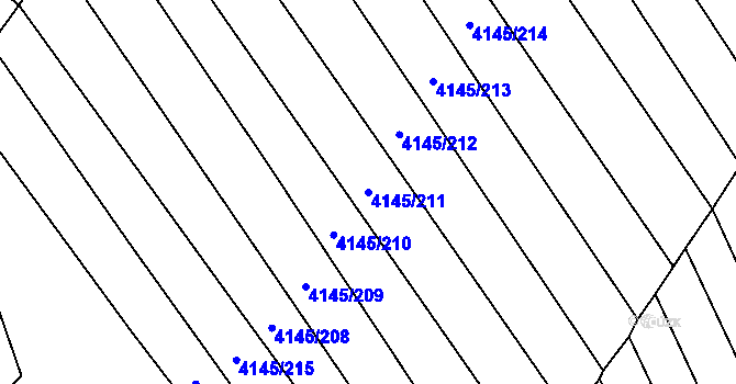 Parcela st. 4145/211 v KÚ Veselí nad Lužnicí, Katastrální mapa