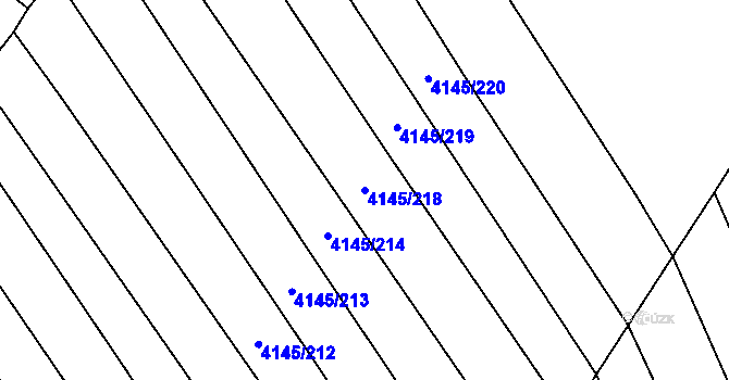 Parcela st. 4145/218 v KÚ Veselí nad Lužnicí, Katastrální mapa