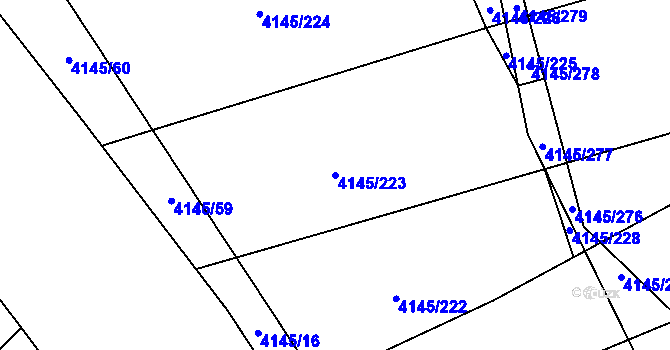 Parcela st. 4145/223 v KÚ Veselí nad Lužnicí, Katastrální mapa