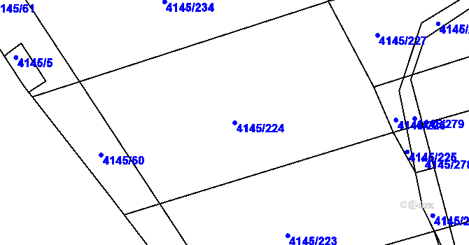 Parcela st. 4145/224 v KÚ Veselí nad Lužnicí, Katastrální mapa