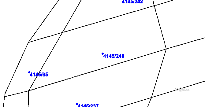 Parcela st. 4145/240 v KÚ Veselí nad Lužnicí, Katastrální mapa