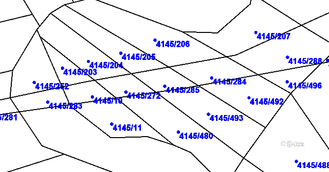 Parcela st. 4145/285 v KÚ Veselí nad Lužnicí, Katastrální mapa