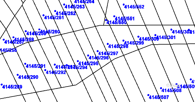 Parcela st. 4145/297 v KÚ Veselí nad Lužnicí, Katastrální mapa