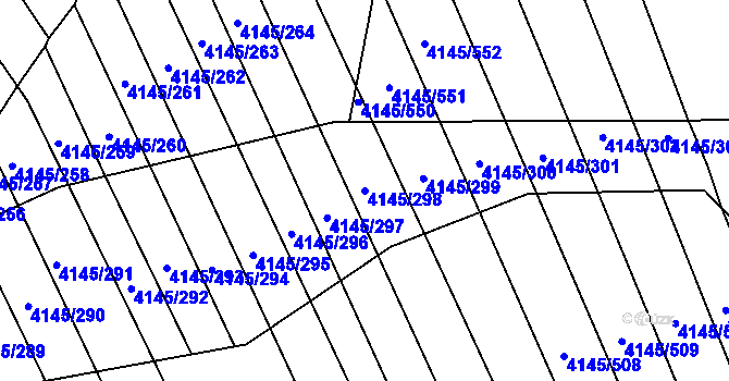 Parcela st. 4145/298 v KÚ Veselí nad Lužnicí, Katastrální mapa