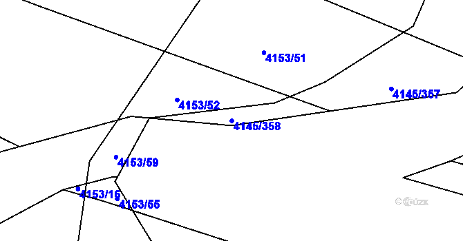 Parcela st. 4145/358 v KÚ Veselí nad Lužnicí, Katastrální mapa