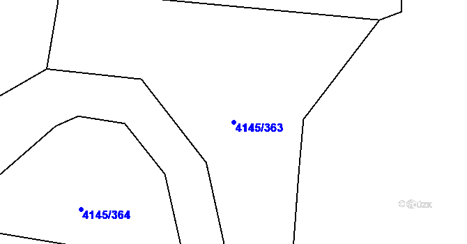 Parcela st. 4145/363 v KÚ Veselí nad Lužnicí, Katastrální mapa