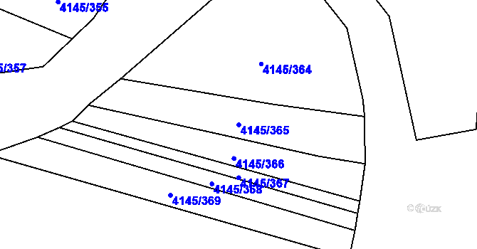 Parcela st. 4145/365 v KÚ Veselí nad Lužnicí, Katastrální mapa