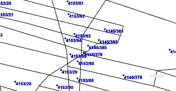 Parcela st. 4145/380 v KÚ Veselí nad Lužnicí, Katastrální mapa