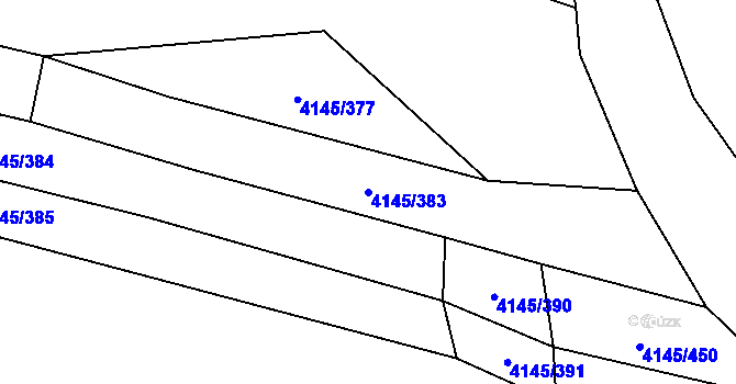 Parcela st. 4145/383 v KÚ Veselí nad Lužnicí, Katastrální mapa