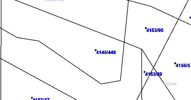 Parcela st. 4145/448 v KÚ Veselí nad Lužnicí, Katastrální mapa