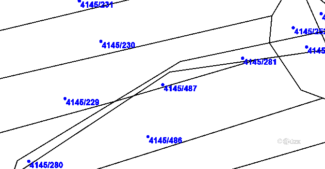 Parcela st. 4145/487 v KÚ Veselí nad Lužnicí, Katastrální mapa