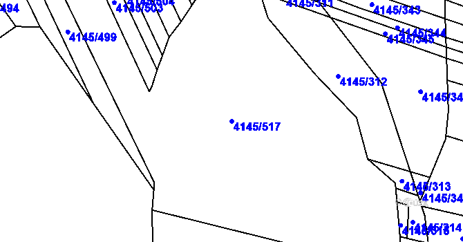 Parcela st. 4145/517 v KÚ Veselí nad Lužnicí, Katastrální mapa