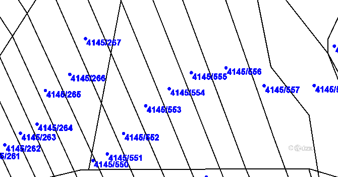 Parcela st. 4145/554 v KÚ Veselí nad Lužnicí, Katastrální mapa