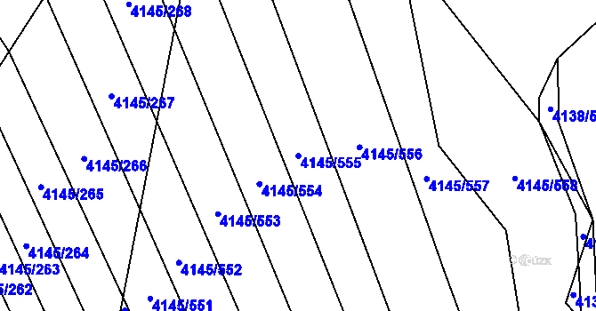 Parcela st. 4145/555 v KÚ Veselí nad Lužnicí, Katastrální mapa