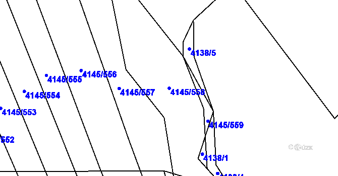 Parcela st. 4145/558 v KÚ Veselí nad Lužnicí, Katastrální mapa