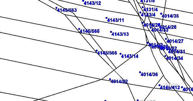 Parcela st. 4145/566 v KÚ Veselí nad Lužnicí, Katastrální mapa