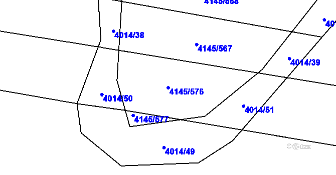 Parcela st. 4145/576 v KÚ Veselí nad Lužnicí, Katastrální mapa