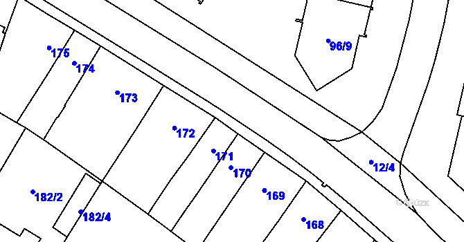Parcela st. 12/1 v KÚ Veselí nad Lužnicí, Katastrální mapa