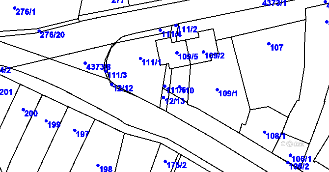 Parcela st. 111/6 v KÚ Veselí nad Lužnicí, Katastrální mapa
