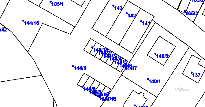 Parcela st. 144/3 v KÚ Veselí nad Lužnicí, Katastrální mapa
