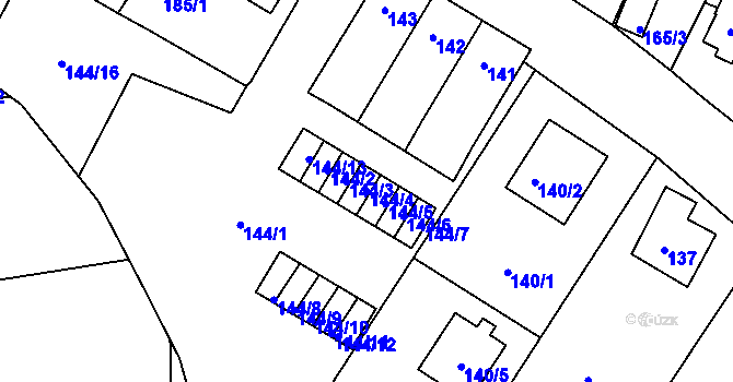 Parcela st. 144/4 v KÚ Veselí nad Lužnicí, Katastrální mapa