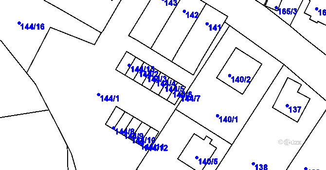 Parcela st. 144/5 v KÚ Veselí nad Lužnicí, Katastrální mapa