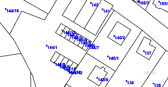 Parcela st. 144/6 v KÚ Veselí nad Lužnicí, Katastrální mapa