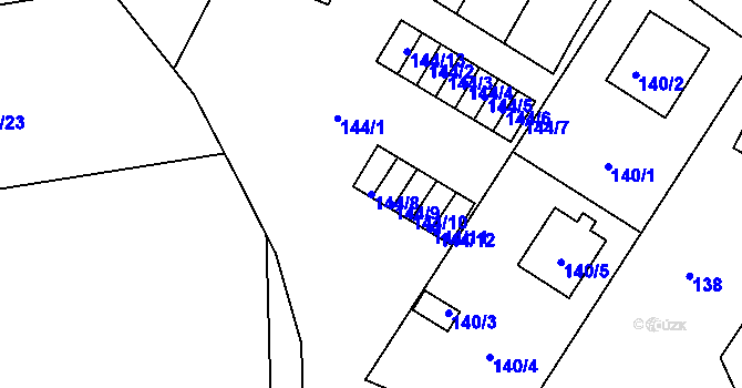 Parcela st. 144/8 v KÚ Veselí nad Lužnicí, Katastrální mapa