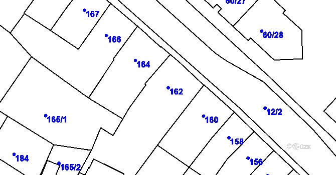 Parcela st. 162 v KÚ Veselí nad Lužnicí, Katastrální mapa