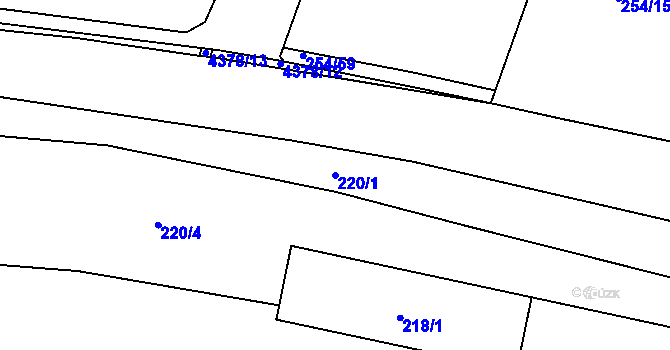 Parcela st. 220/1 v KÚ Veselí nad Lužnicí, Katastrální mapa