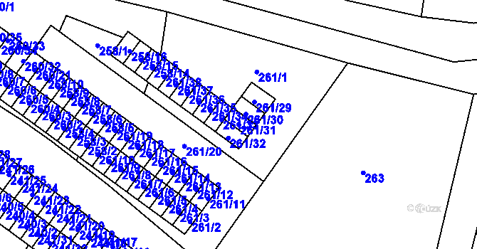 Parcela st. 261/31 v KÚ Veselí nad Lužnicí, Katastrální mapa