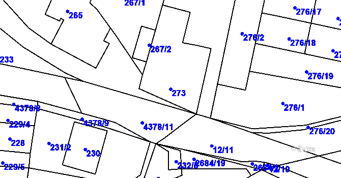Parcela st. 273 v KÚ Veselí nad Lužnicí, Katastrální mapa