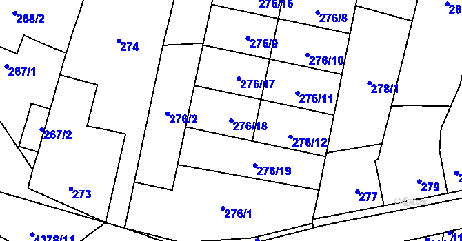 Parcela st. 276/18 v KÚ Veselí nad Lužnicí, Katastrální mapa