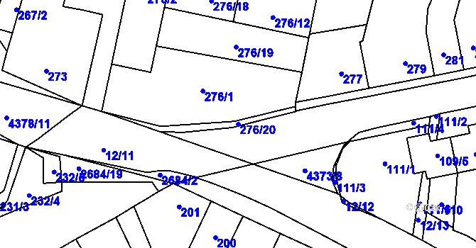 Parcela st. 276/20 v KÚ Veselí nad Lužnicí, Katastrální mapa