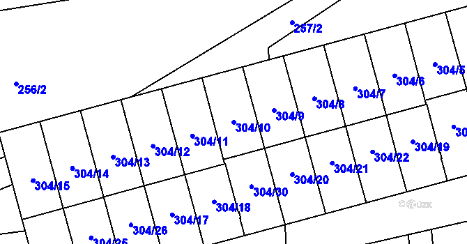 Parcela st. 304/10 v KÚ Veselí nad Lužnicí, Katastrální mapa