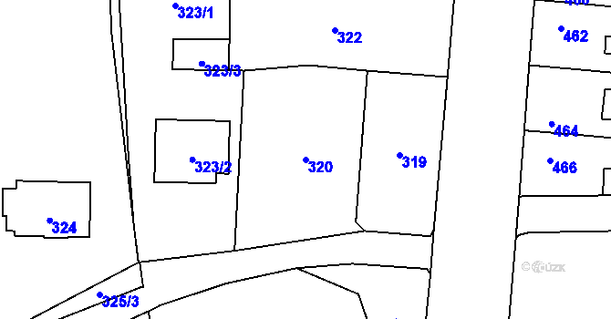 Parcela st. 320 v KÚ Veselí nad Lužnicí, Katastrální mapa