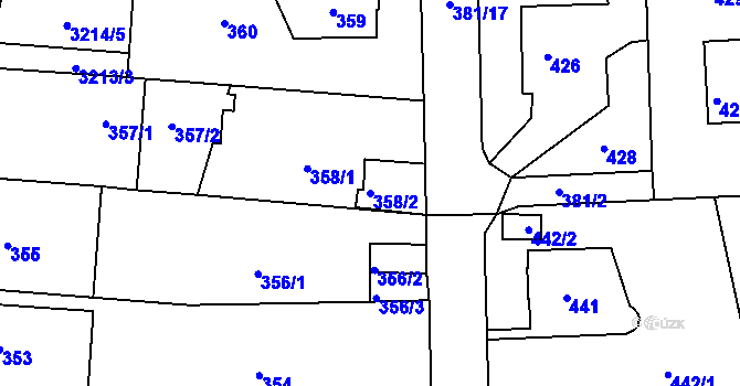 Parcela st. 358/2 v KÚ Veselí nad Lužnicí, Katastrální mapa