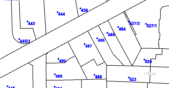 Parcela st. 487 v KÚ Veselí nad Lužnicí, Katastrální mapa