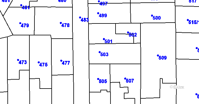 Parcela st. 503 v KÚ Veselí nad Lužnicí, Katastrální mapa