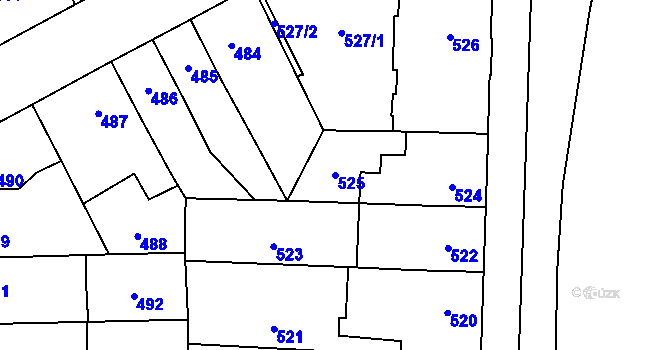 Parcela st. 525 v KÚ Veselí nad Lužnicí, Katastrální mapa