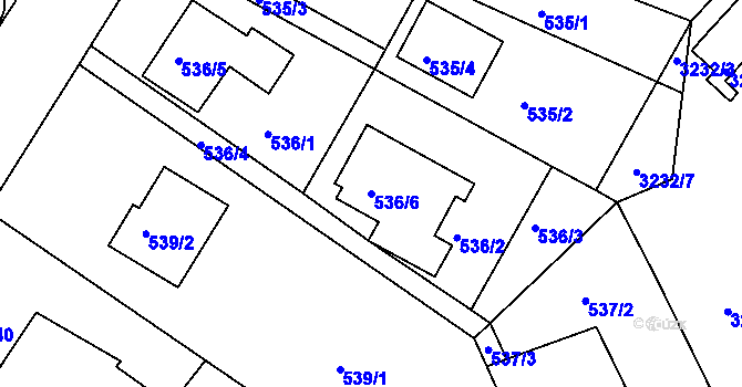 Parcela st. 536/6 v KÚ Veselí nad Lužnicí, Katastrální mapa