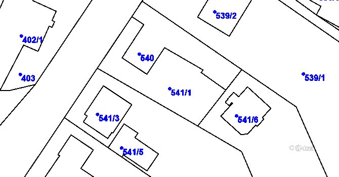 Parcela st. 541/1 v KÚ Veselí nad Lužnicí, Katastrální mapa