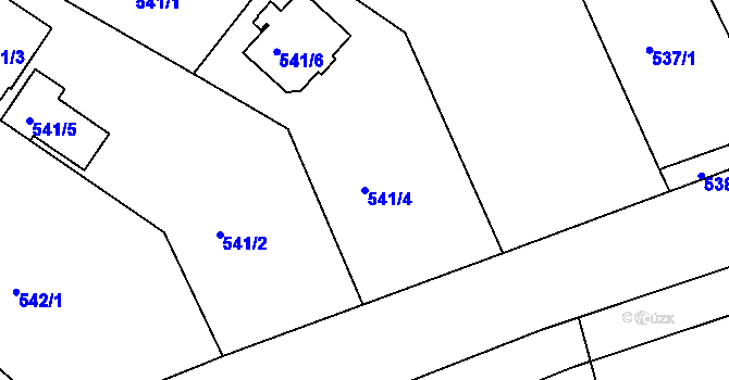 Parcela st. 541/4 v KÚ Veselí nad Lužnicí, Katastrální mapa