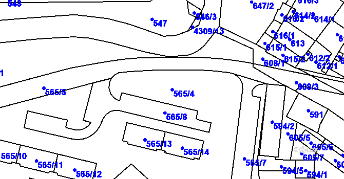 Parcela st. 565/4 v KÚ Veselí nad Lužnicí, Katastrální mapa