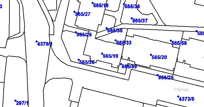 Parcela st. 565/19 v KÚ Veselí nad Lužnicí, Katastrální mapa